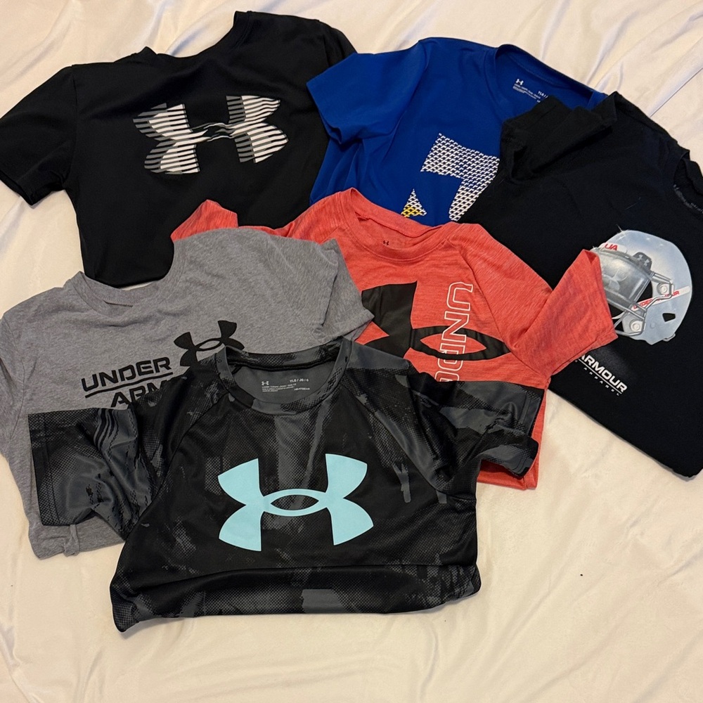 Under Armour Kids Short Sleeve Active Tees - Black, Blue, Gray, Red, Aqua